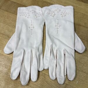 Vintage Shalimar Pink Nylon Dress Gloves Size 7 1950s 60s Made Philippines